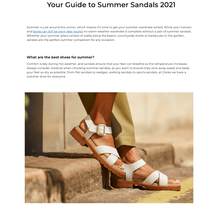 Your guide to summer sandals 2021 article for Clarks by copywriter Surena Chande