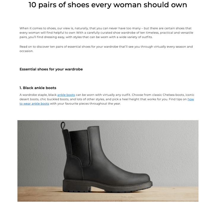 10 pairs of shoes every woman should own article for Clarks by copywriter Surena Chande