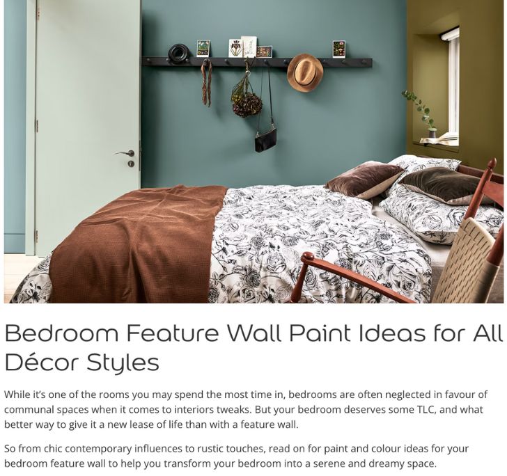 Bedroom feature wall paint ideas for all décor styles article for Dulux by Surena Chande