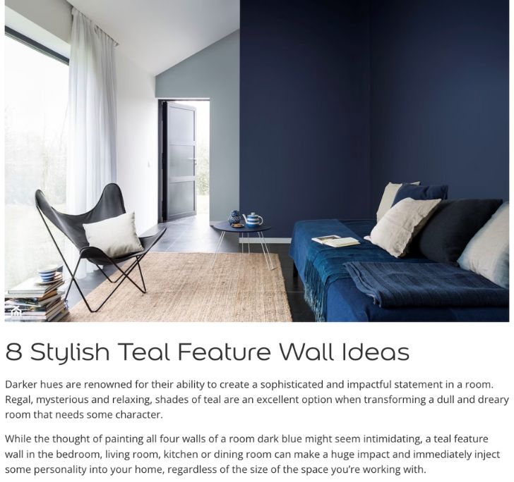 8 stylish teal feature wall ideas by Surena Chande